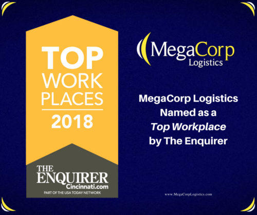 MegaCorp Logistics is a Top Work Place for 2018