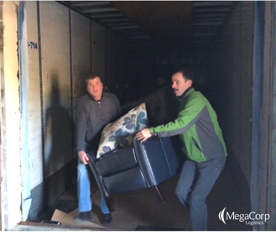 MegaCorp's CEO and Account Operations Specialist helping unload