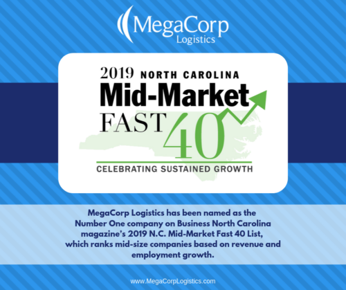 MegaCorp Logistics Named #1 on NC Mid-Market Fast 40 List