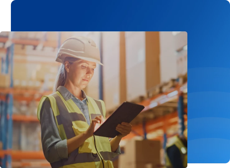 worker reviewing clipboard