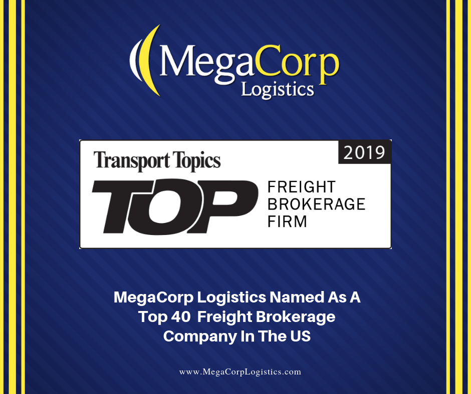 MegaCorp Logistics named as a top 40 freight brokerage company in the US